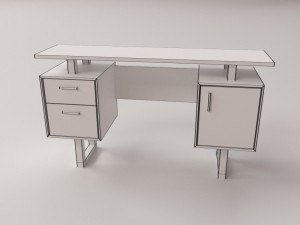 modern office desk Modello 3D
