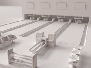 bowling lane Modelo 3D
