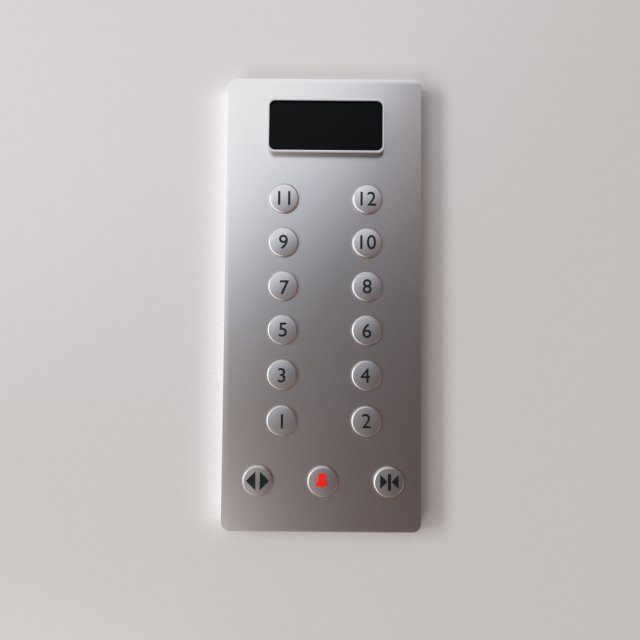 elevator panel 3D Model .c4d .max .obj .3ds .fbx .stl .blend 