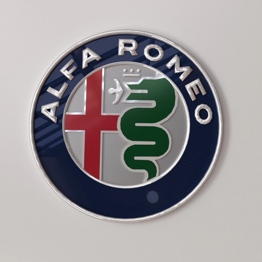alfa romeo emblem 3D Model .c4d .max .obj .3ds .fbx .stl .blend 