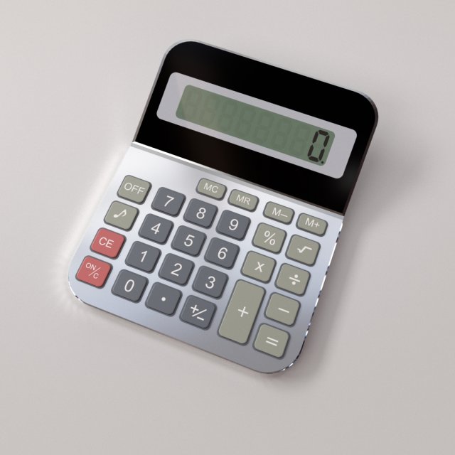 calculator Model 3D .c4d .max .obj .3ds .fbx .stl .blend 