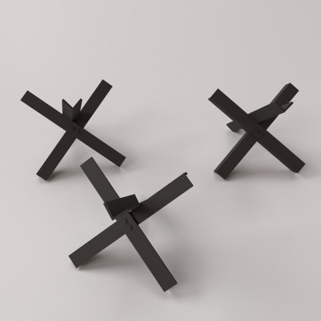 anti tank barrier 3D Модель .c4d .max .obj .3ds .fbx .stl .blend 