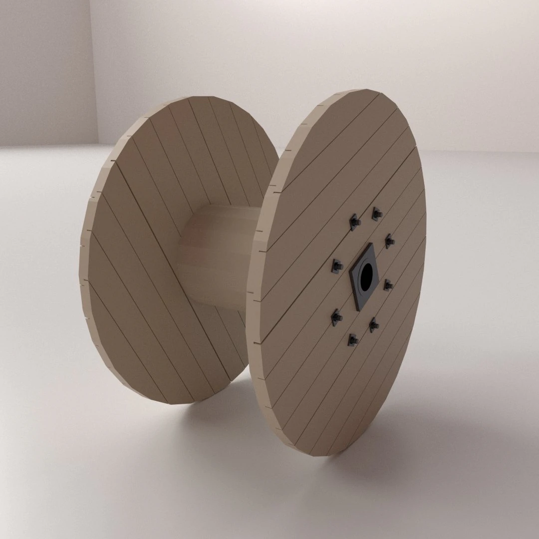 cable drum 3D Model .c4d .max .obj .3ds .fbx .stl .blend 