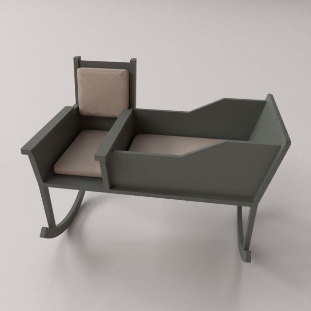 baby rocking chair 3D Model .c4d .max .obj .3ds .fbx .stl .blend 