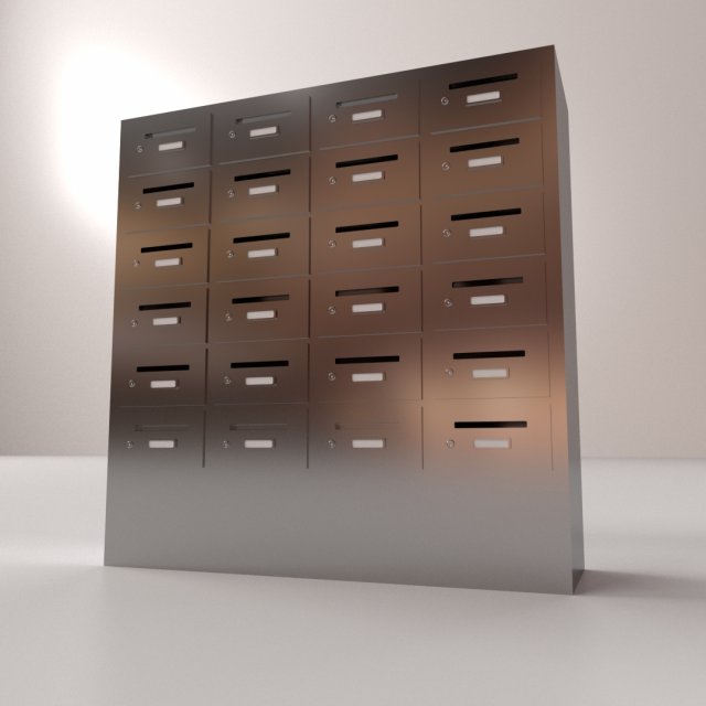 apartment mailbox 3D 模型 .c4d .max .obj .3ds .fbx .stl .blend 