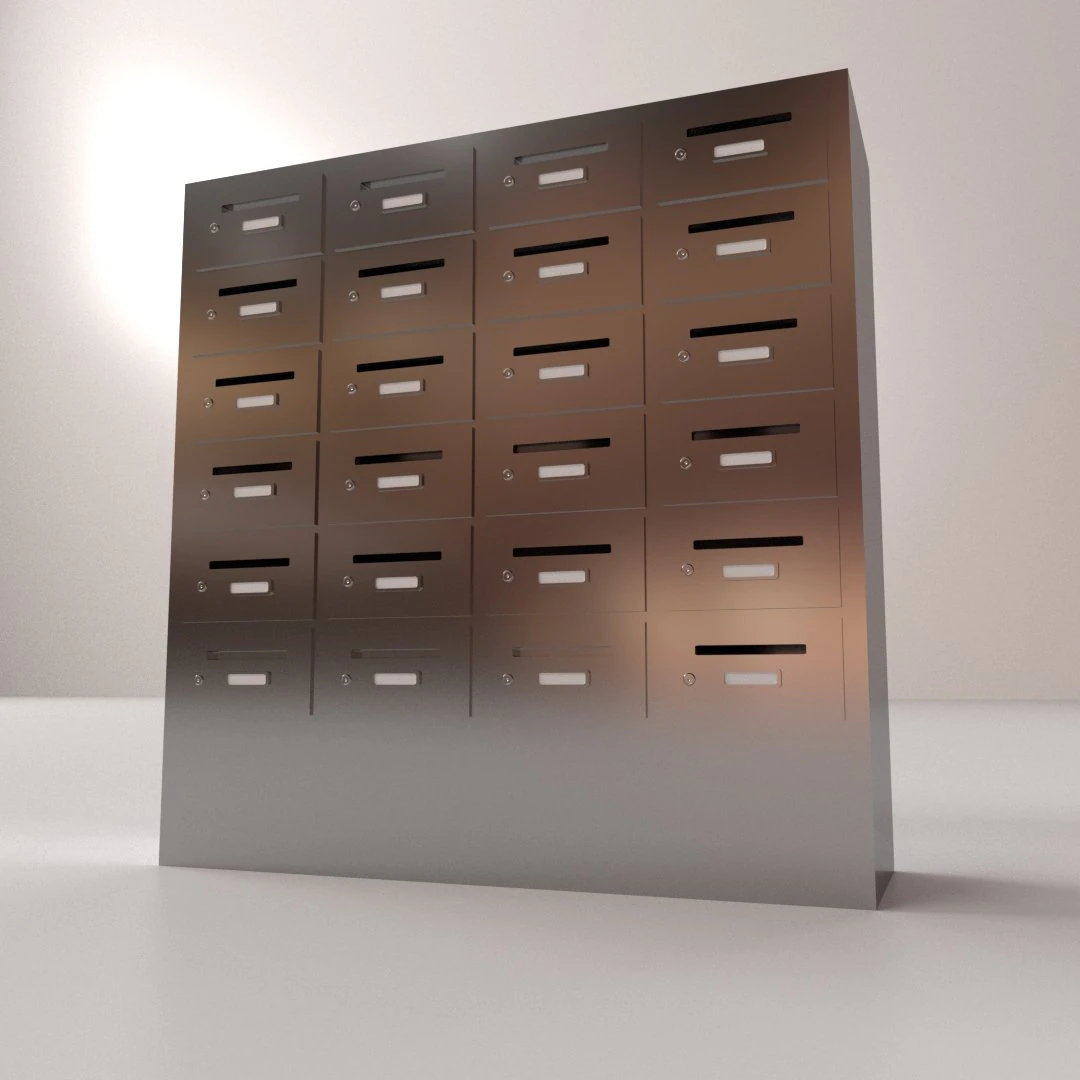 apartment mailbox 3D Model .c4d .max .obj .3ds .fbx .stl .blend 