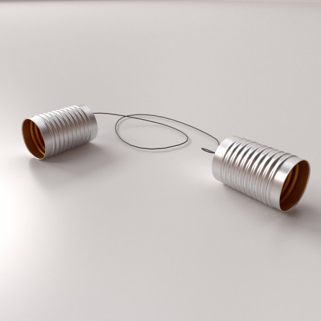 tin can telephone 3D Model .c4d .max .obj .3ds .fbx .stl .blend 