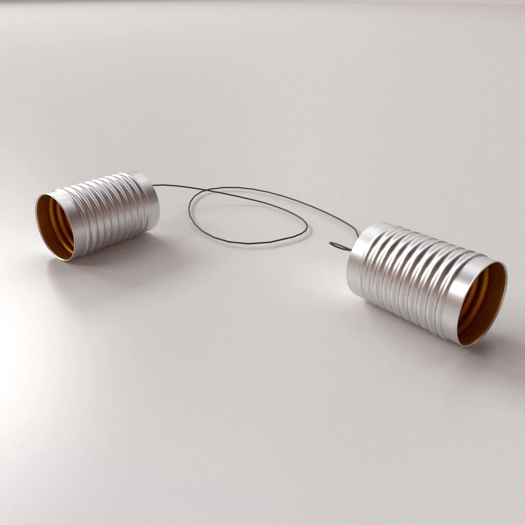 tin can telephone 3D Model .c4d .max .obj .3ds .fbx .stl .blend 