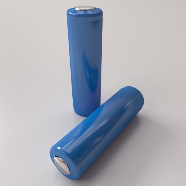 lithium ion 18650 battery 3D Model .c4d .max .obj .3ds .fbx .stl .blend 