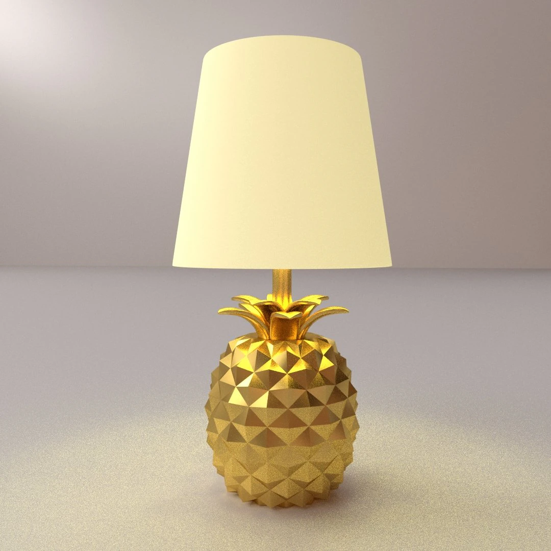 Pineapple Lamp 3D Model .c4d .max .obj .3ds .fbx .stl .blend 