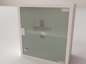 Armadietto in vetro per pronto soccorso Modello 3D