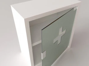 First Aid Glass Cabinet 3D Model