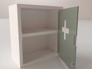 First Aid Glass Cabinet 3D Model