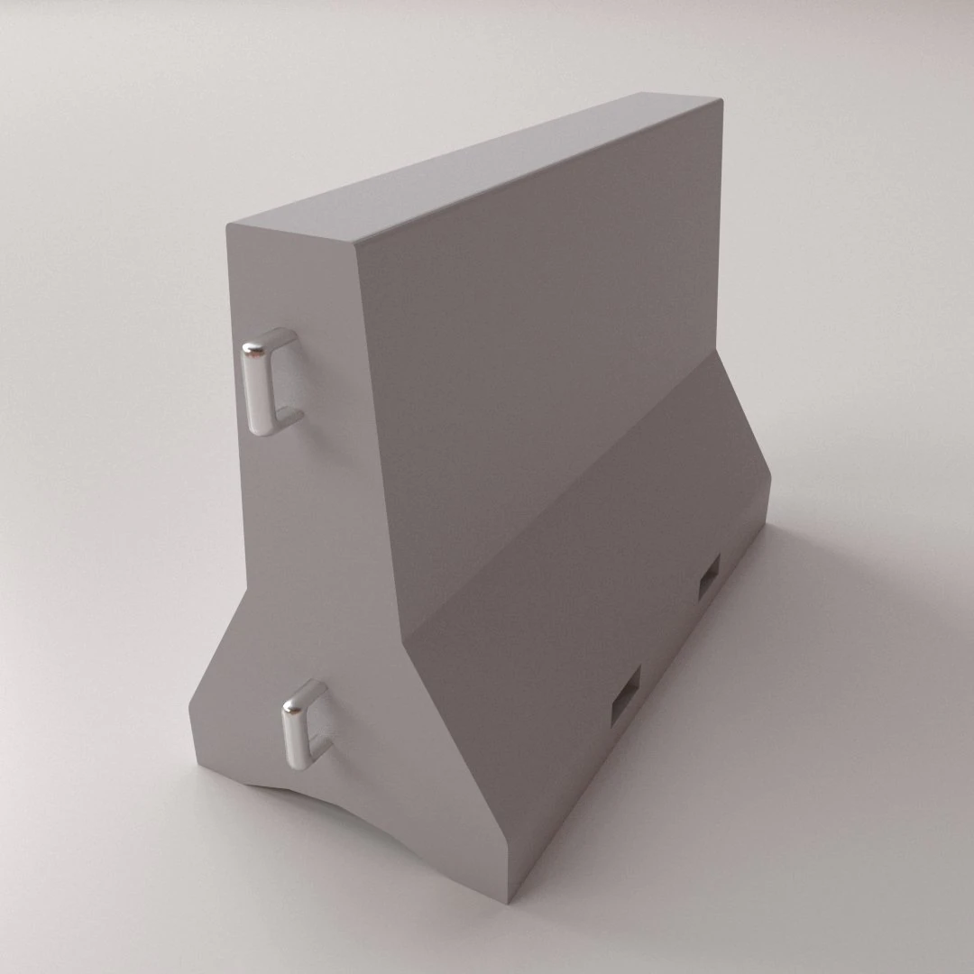 Concrete Barricade 3D Model .c4d .max .obj .3ds .fbx .stl .blend 