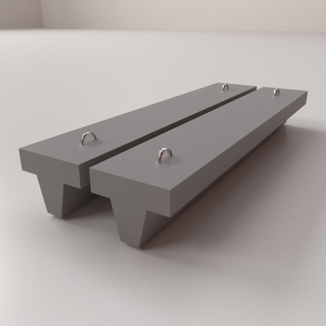 Concrete Beam 3D Model .c4d .max .obj .3ds .fbx .stl .blend 