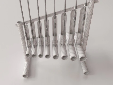 Angklung Musical Instrument 3D Model
