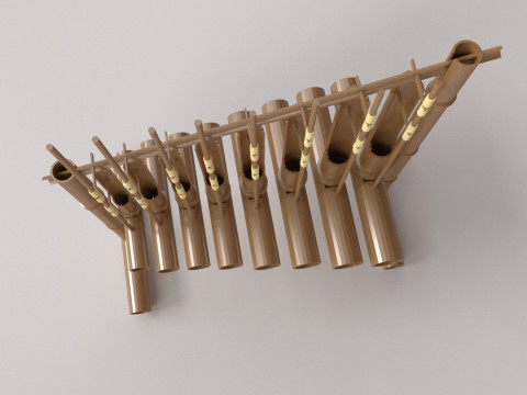 Angklung Musical Instrument 3Dモデル