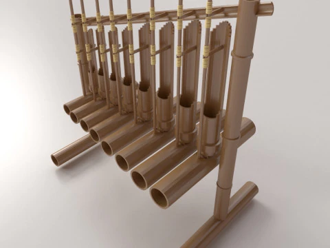 Angklung Musical Instrument 3D Model
