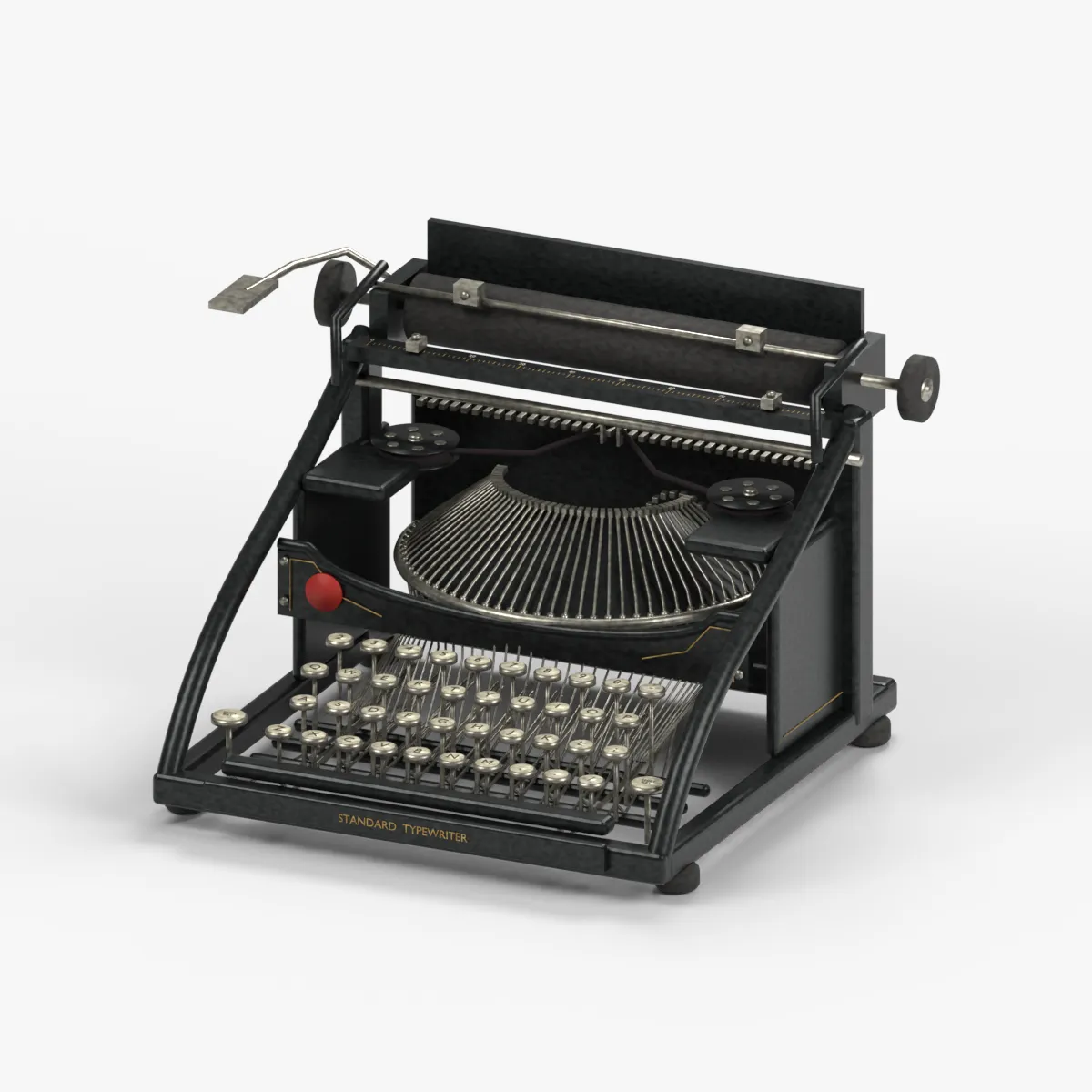 Antique Typewriter 3D Model .c4d .max .obj .3ds .fbx .stl .blend 