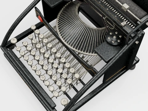Antique Typewriter 3D Model
