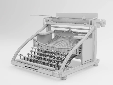 Antique Typewriter 3D Model