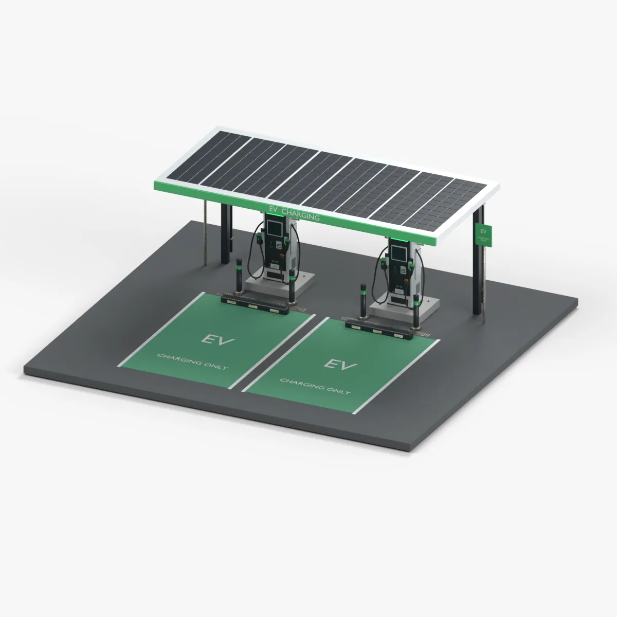 EV Charging Station 3D Model .c4d .max .obj .3ds .fbx .stl .blend