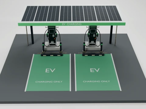 EV Charging Station 3D Model