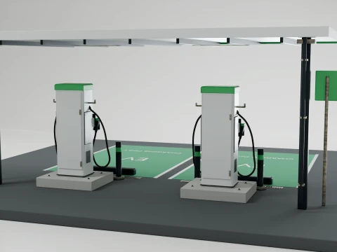 EV Charging Station 3D Model