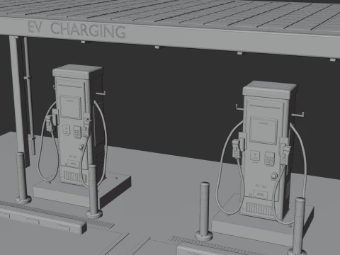 EV Charging Station 3D Model