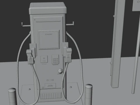 EV Charging Station 3D Model