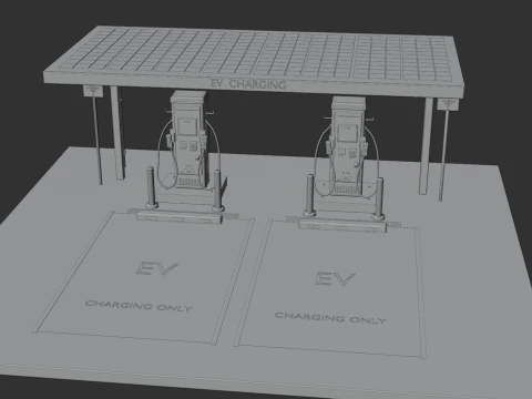 EV Charging Station 3D Model
