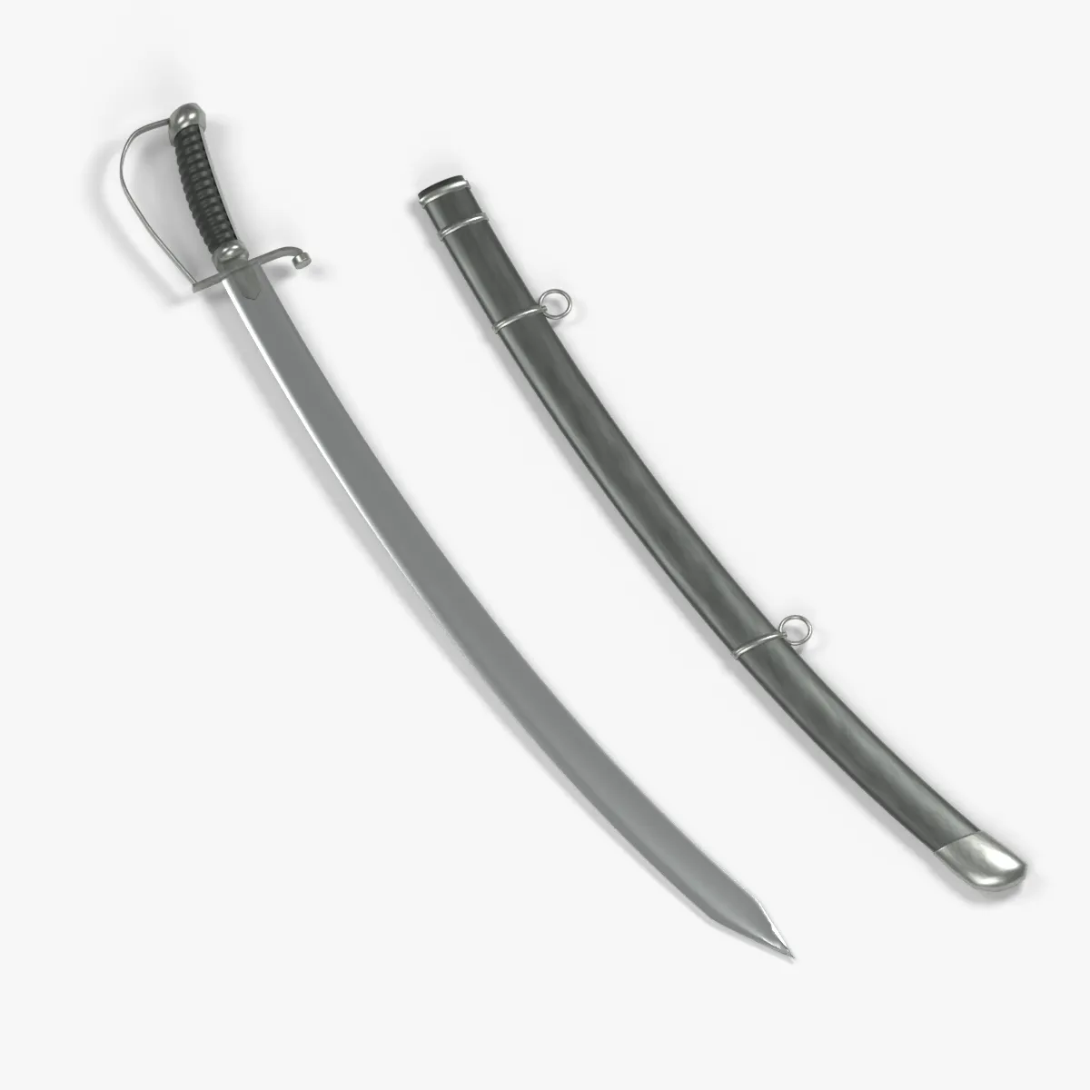 Pattern 1796 Cavalry Sword 3D Model .c4d .max .obj .3ds .fbx .stl .blend 