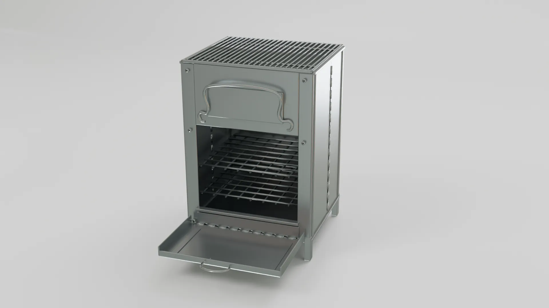 Portable Woodstove 3D Model .c4d .max .obj .3ds .fbx .stl .blend 