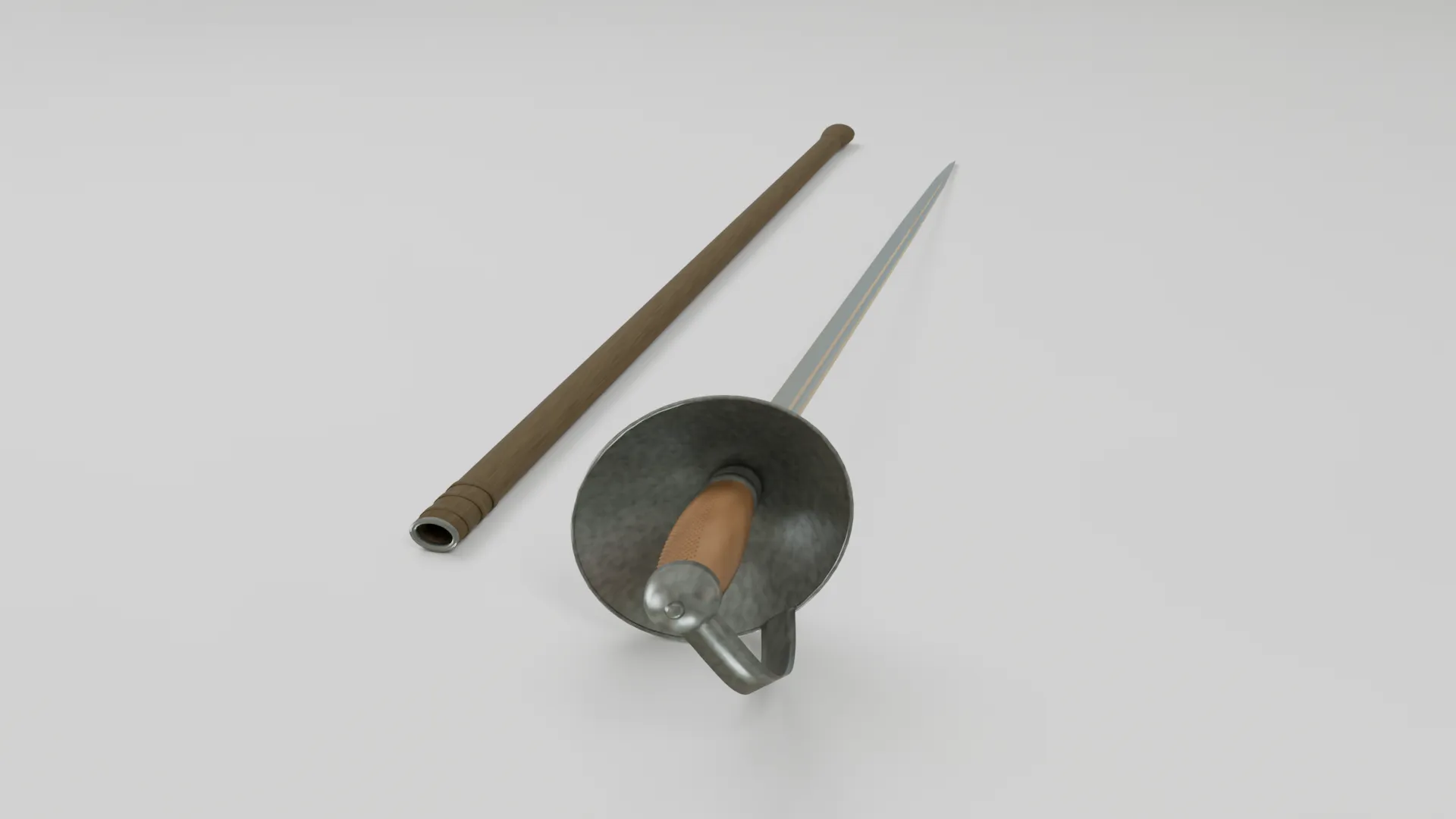 Pattern 1908 Cavalry Sword 3D Model .c4d .max .obj .3ds .fbx .stl .blend