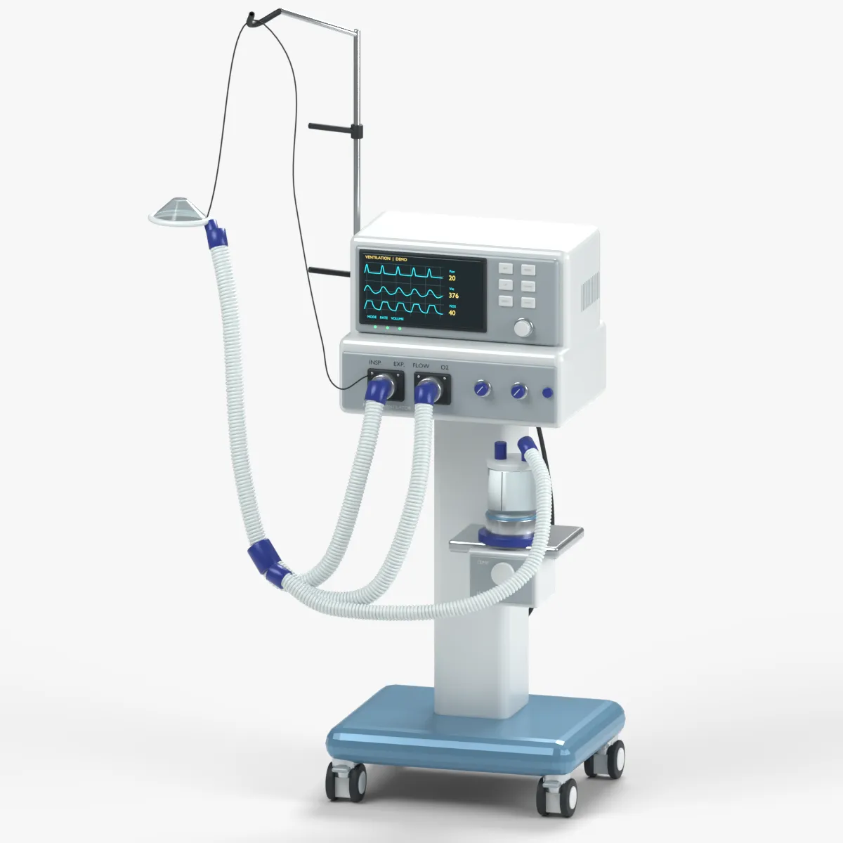 Ventilator 3D Model .c4d .max .obj .3ds .fbx .stl .blend