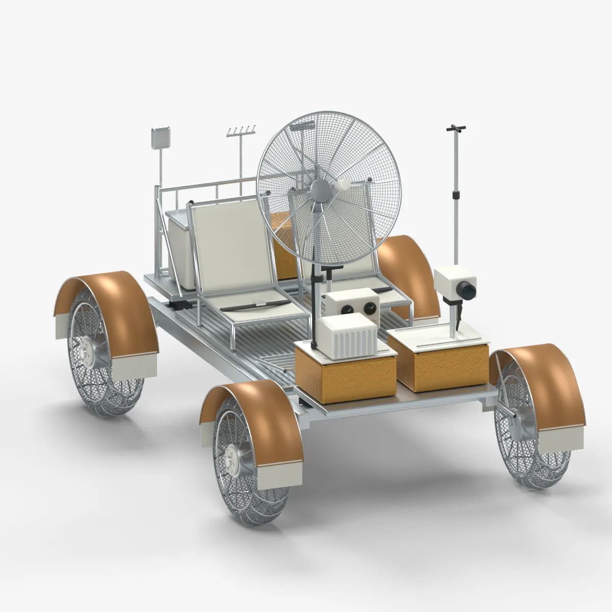 Moon Rover 3D Model .c4d .max .obj .3ds .fbx .stl .blend 