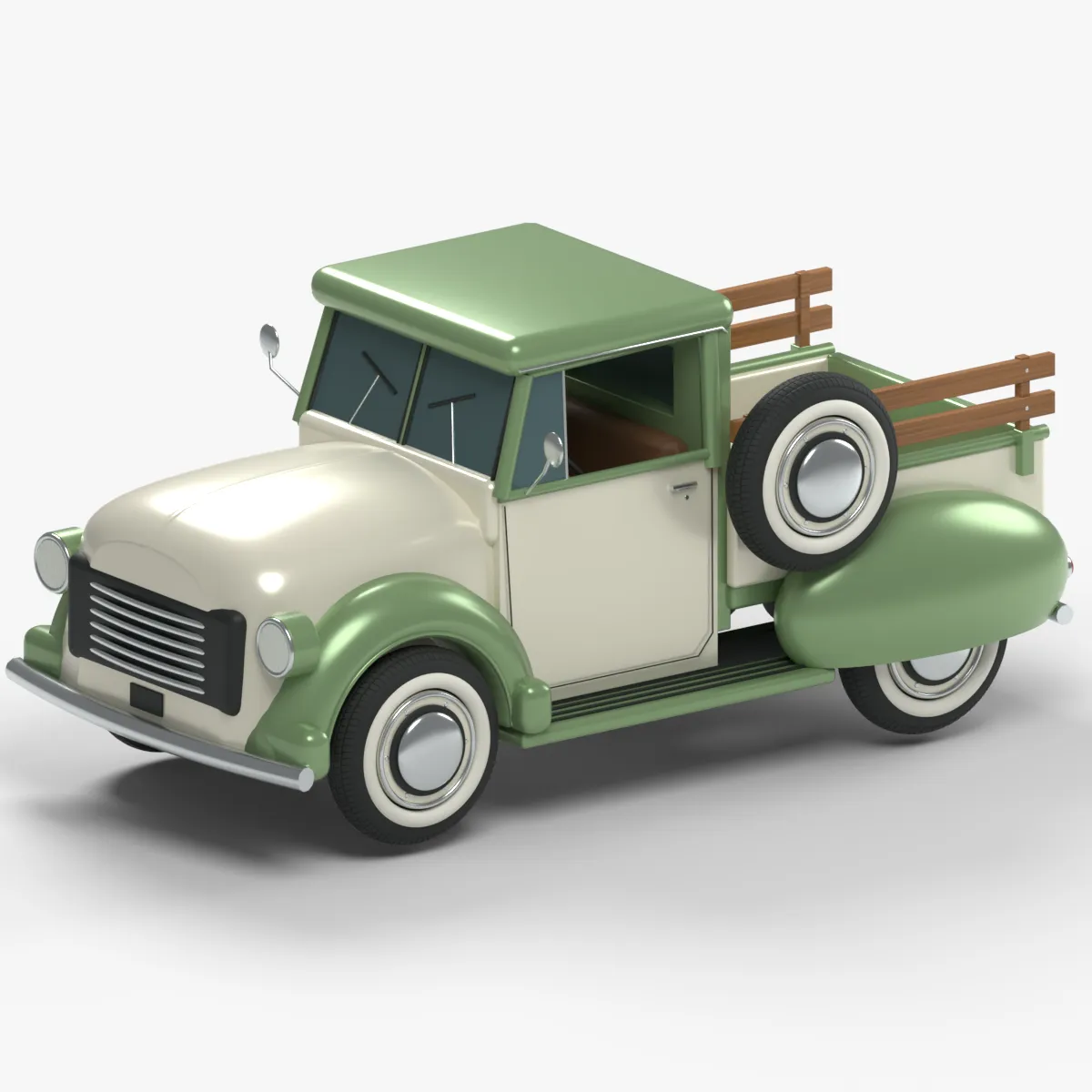 Vintage Pickup Truck 3D Model .c4d .max .obj .3ds .fbx .stl .blend 