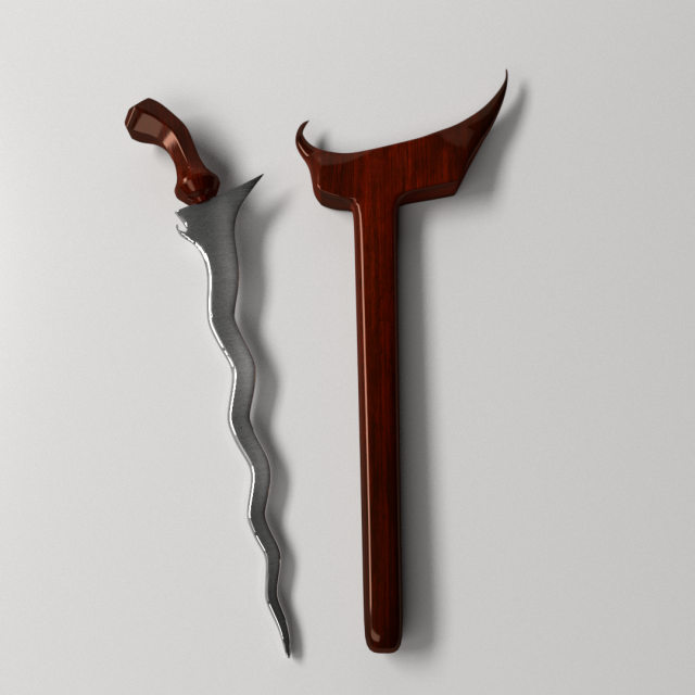 keris dagger Modello 3D .c4d .max .obj .3ds .fbx .stl .blend 