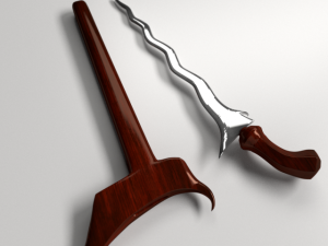 keris dagger Modello 3D