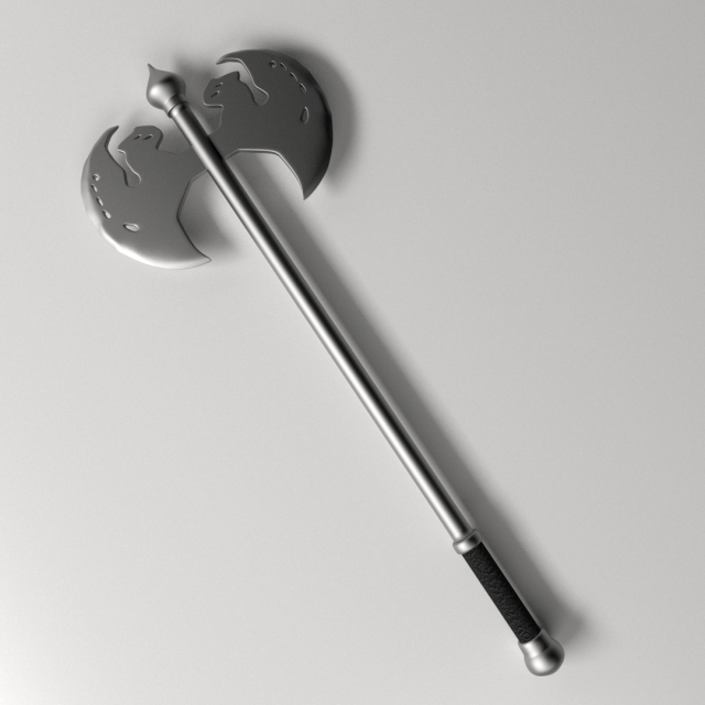 double dragon battle axe 3D Model .c4d .max .obj .3ds .fbx .stl .blend 