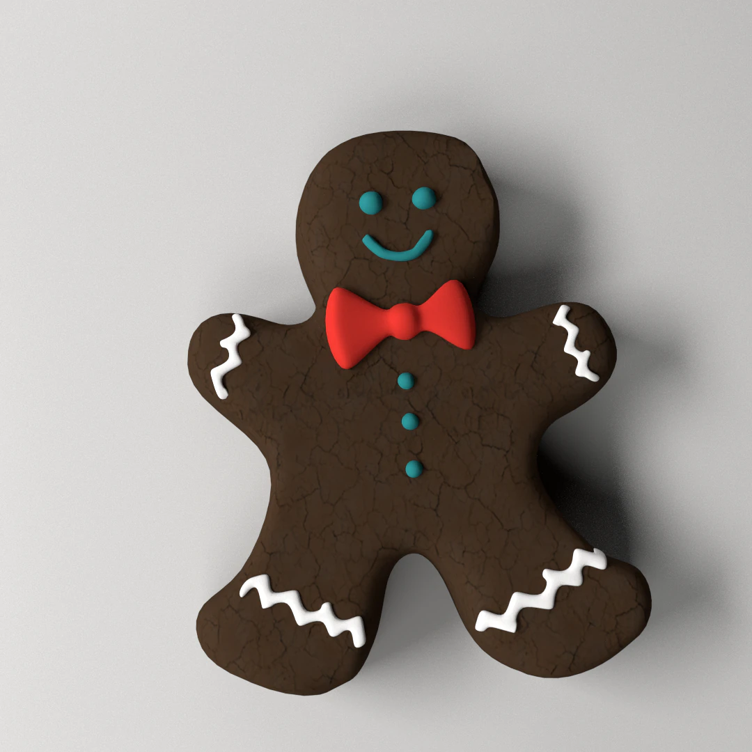 gingerbread man 3D Model .c4d .max .obj .3ds .fbx .stl .blend 
