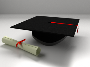 mortarboard and scrolls 3Dモデル