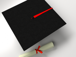 mortarboard and scrolls 3D Model