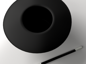 magician hat and wand Modelo 3D