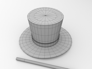 magician hat and wand Modelo 3D