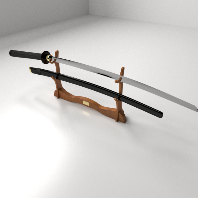 katana Model 3D .c4d .max .obj .3ds .fbx .stl .blend 