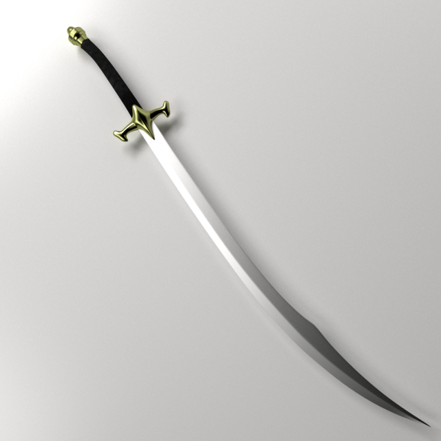 scimitar Model 3D .c4d .max .obj .3ds .fbx .stl .blend 