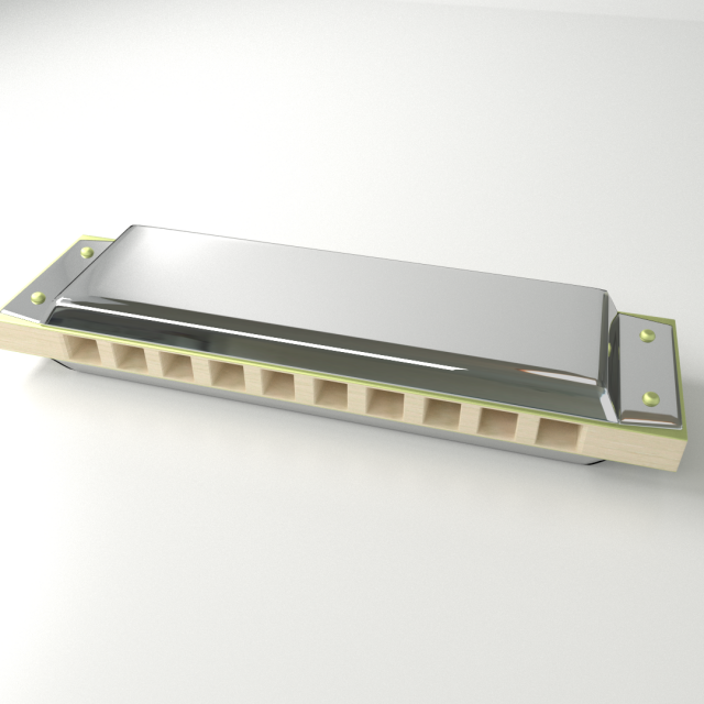 harmonica 3D-Modell .c4d .max .obj .3ds .fbx .stl .blend 