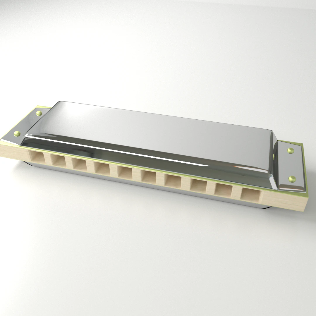harmonica Modèle 3D .c4d .max .obj .3ds .fbx .stl .blend 