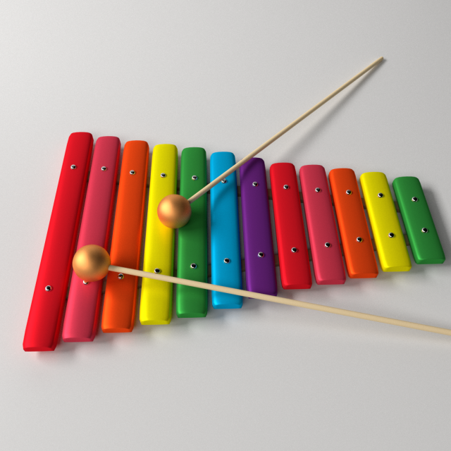 xylophone Modello 3D .c4d .max .obj .3ds .fbx .stl .blend